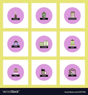 Collection of stylish icons in colorful vector image