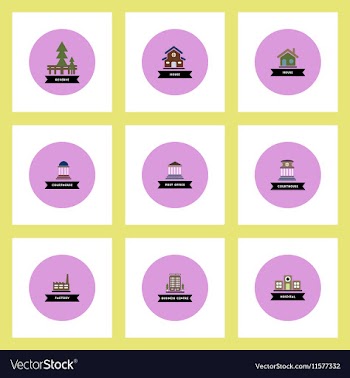 Collection of stylish icons in colorful vector image