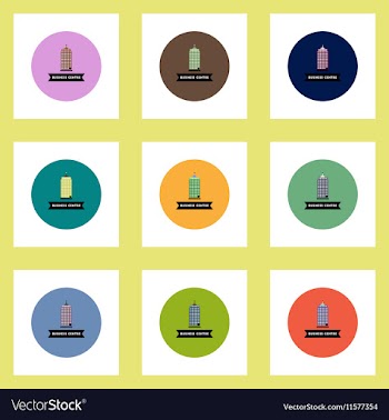 Collection of stylish icons in colorful vector image