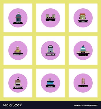 Collection of stylish icons in colorful vector image