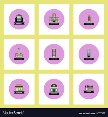 Collection of stylish icons in colorful vector image
