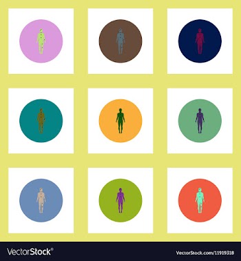 Collection of stylish icons in colorful vector image