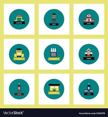 Collection of stylish icons in colorful vector image
