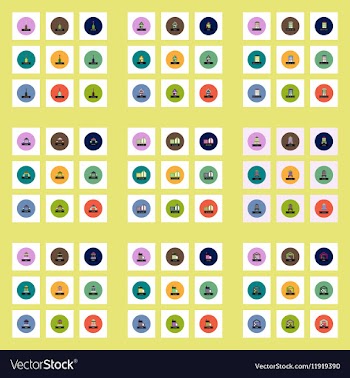 Collection of stylish icons in colorful vector image