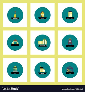 Collection of stylish icons in colorful vector image