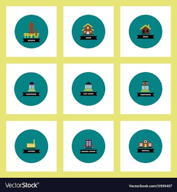 Collection of stylish icons in colorful vector image