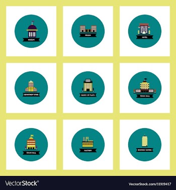 Collection of stylish icons in colorful vector image
