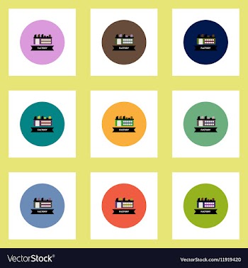 Collection of stylish icons in colorful vector image