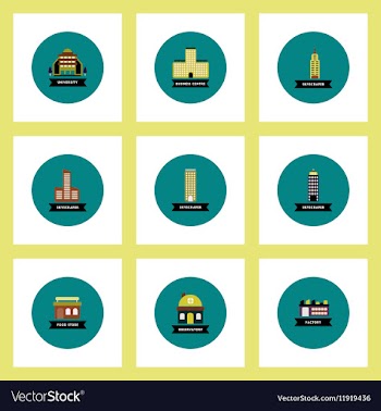 Collection of stylish icons in colorful vector image