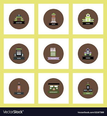 Collection of stylish icons in colorful vector image