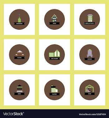 Collection of stylish icons in colorful vector image