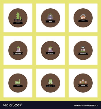 Collection of stylish icons in colorful vector image