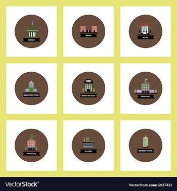 Collection of stylish icons in colorful vector image