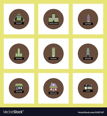 Collection of stylish icons in colorful vector image