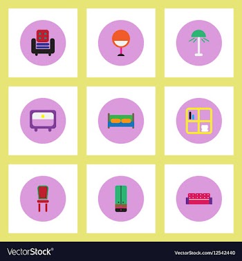 Collection of stylish icons in colorful vector image