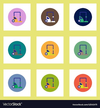 Collection of stylish icons in colorful vector image