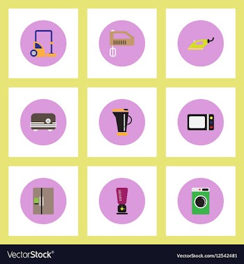 Collection of stylish icons in colorful vector image