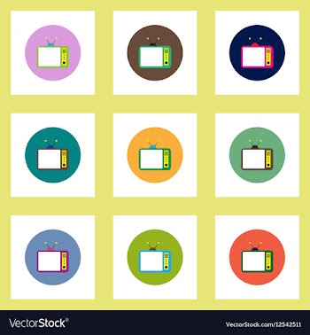 Collection of stylish icons in colorful vector image