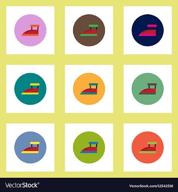 Collection of stylish icons in colorful vector image