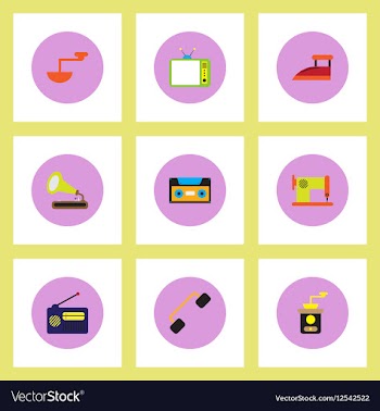 Collection of stylish icons in colorful vector image
