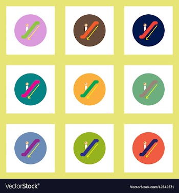 Collection of stylish icons in colorful vector image