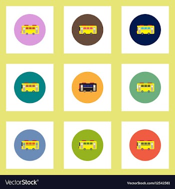 Collection of stylish icons in colorful vector image