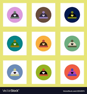 Collection of stylish icons in colorful vector image
