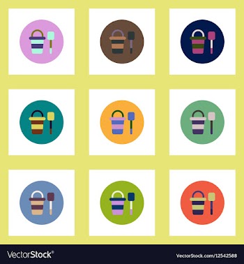 Collection of stylish icons in colorful vector image