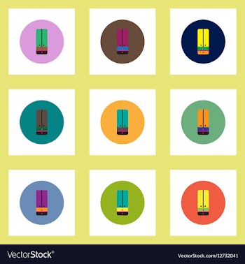 Collection of stylish icons in colorful vector image