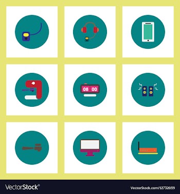 Collection of stylish icons in colorful vector image