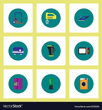 Collection of stylish icons in colorful vector image