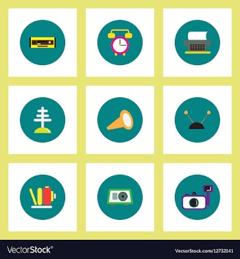 Collection of stylish icons in colorful vector image