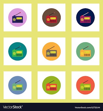 Collection of stylish icons in colorful vector image
