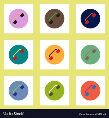 Collection of stylish icons in colorful vector image