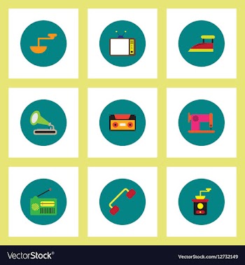 Collection of stylish icons in colorful vector image