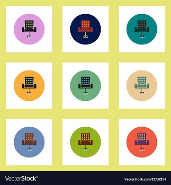 Collection of stylish icons in colorful vector image