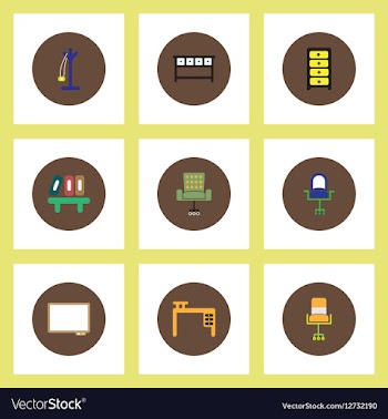 Collection of stylish icons in colorful vector image