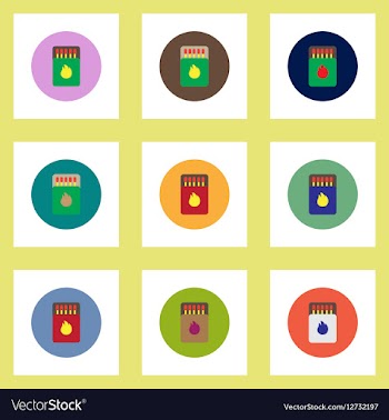 Collection of stylish icons in colorful vector image