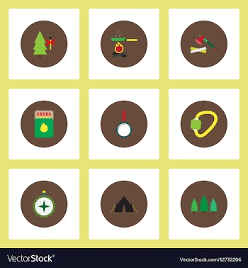 Collection of stylish icons in colorful vector image