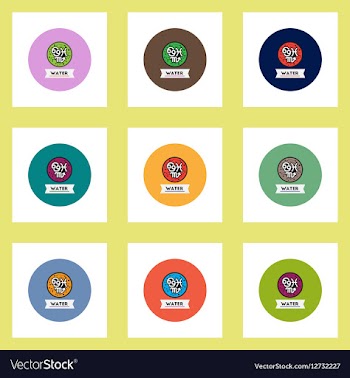 Collection of stylish icons in colorful vector image