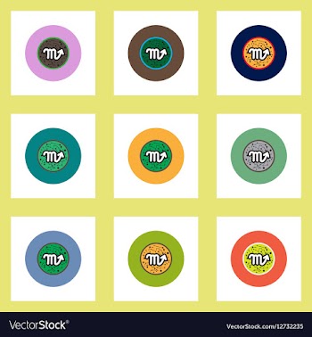 Collection of stylish icons in colorful vector image