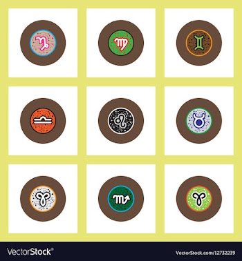 Collection of stylish icons in colorful vector image