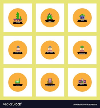 Collection of stylish icons in colorful vector image