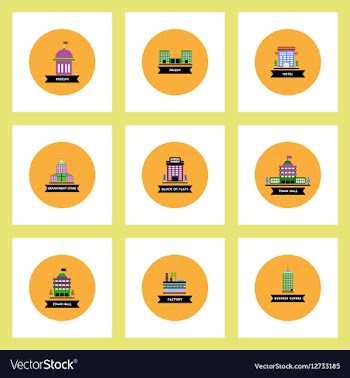 Collection of stylish icons in colorful vector image
