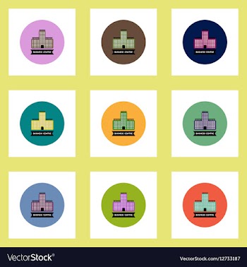 Collection of stylish icons in colorful vector image
