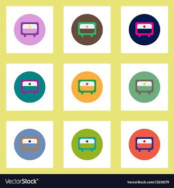 Collection of stylish icons in colorful vector image