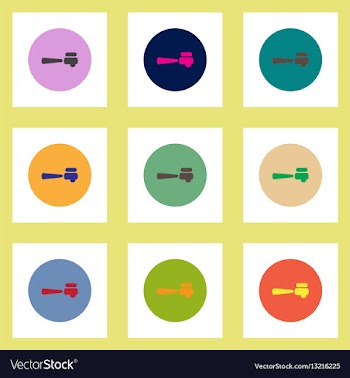 Collection of stylish icons in colorful vector image