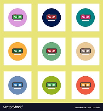 Collection of stylish icons in colorful vector image