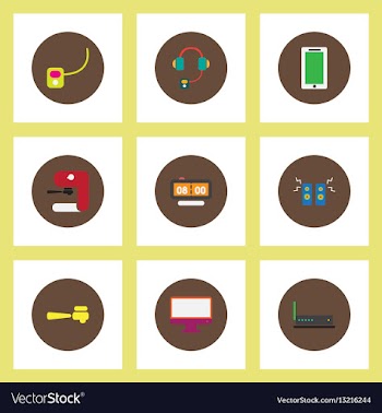 Collection of stylish icons in colorful vector image