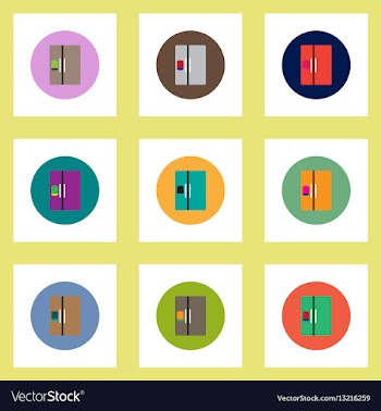 Collection of stylish icons in colorful vector image